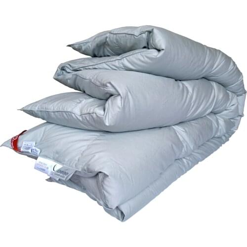 Thicken Winter Duvet 95% Goose Down Filling 2000 Grams Cotton Shell Cover Mute Light Beige Gray Colors 248 x 248 cm Customize