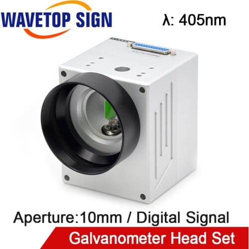 WaveTopSign 405nm532nm Galvo Head Set Aperture10-16mm High Speed Digital Signal Laser Scan Galvanometer Head with Power Supply