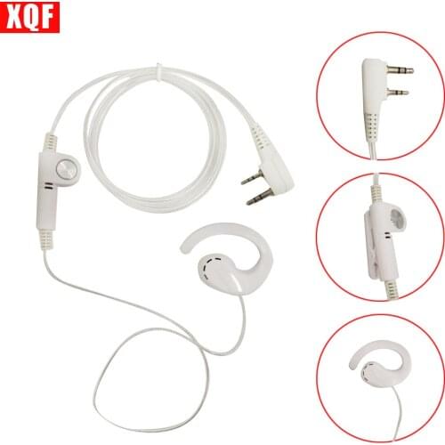 XQF 2-Pin White Aluminum Foil Earpiece Earphone Headset for Kenwood Radio KG-699E, 689, 689 PLUS BAOFENG UV-5R