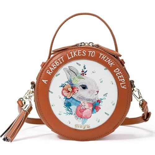 WOMENS Bag New Style Versatile Retro Shoulder Bag Womens One-Shoulder Handbag Literature And Art Small round Bag crossbody bag