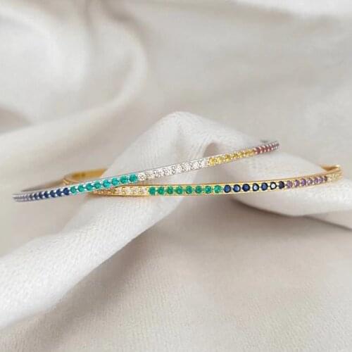 Designer Fashion 925 Sterling Silver Jewelry 5A Cubic Zirconia Party Bangle