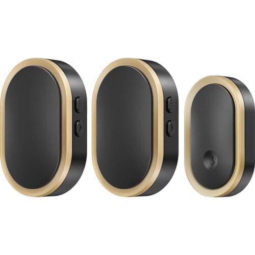 CACAZI Smart Wireless Doorbell Waterproof Touch Button 300M Range Home Security Door Call Bell 36 Ring 1 Button 2 Receiver