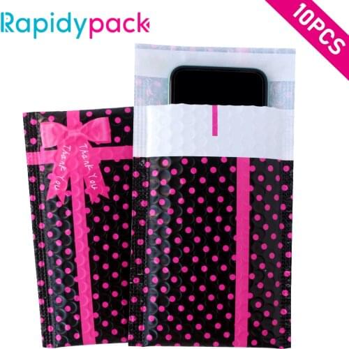 10PCS/Lot 4x8'' Printed Poly Bubble Mailers Padded Gift Envelopes Self Seal Mailing Bag Bubble Envelope Packaging Shipping Bags