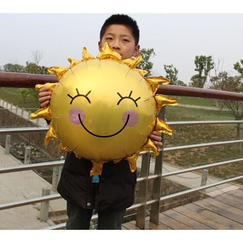 10pcs/lot Sun shaped balloons smile face ballons for baby shower balloons kids birthday party supplies wedding decorations