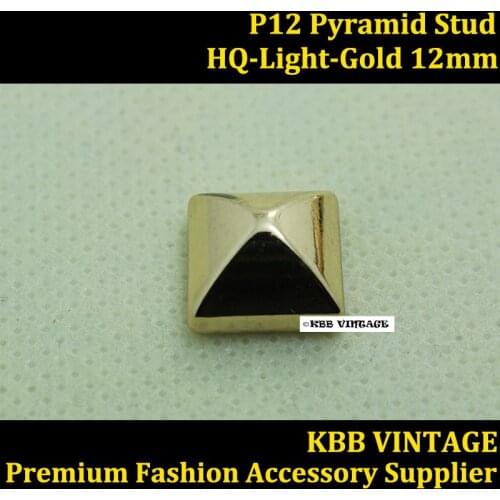 10PC Fashion Pyramid Stud DIY Stud Leathercraft 1/2" P12 High-quality Light Gold