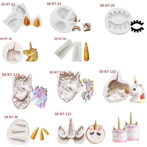 10 Styles Of New Unicorn Shape Cake Molds Fondant Silicone Mould DIY Baking Decoration Tools Cupcake Mold Pastry Model Tools