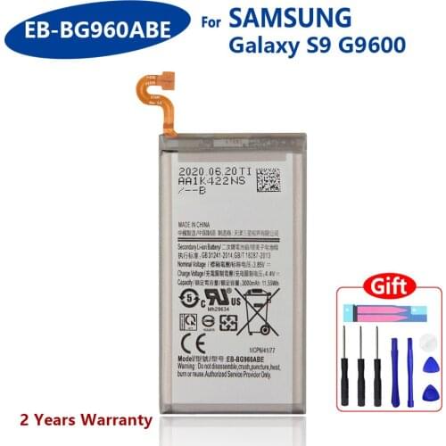 100% Genuine EB-BG960ABE For Samsung Galaxy S9 G9600 SM-G960F SM-G960 G960F G960 3000mAh Mobile Phone New Batteries With Tools