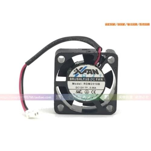 XIFAN RDM2510B DC 12V 0.08A 25x25x10mm 2-Wire Server Cooling Fan