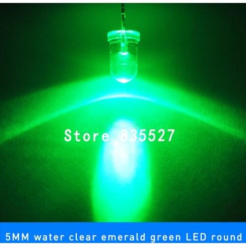 200pcs / lot Emerald Green 5mm F5 round LED lamp beads super bright LED Light-emitting diodes (high quality) for DIY lights