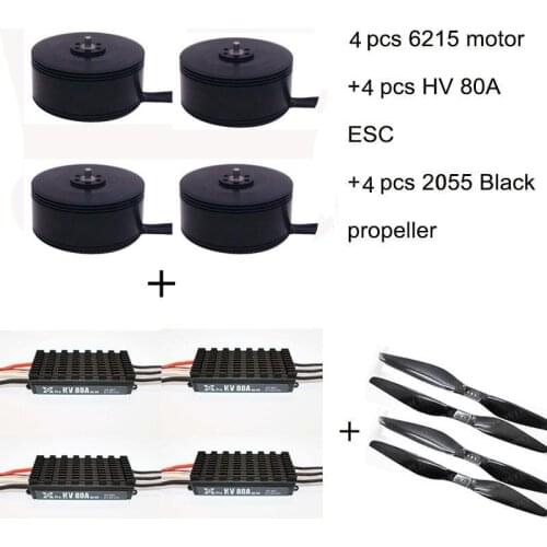 4PCS 6215 170kv Brushless Outrunner Motor with HV 80A ESC 2055 Propeller for RC Aircraft Plane Multi-copter