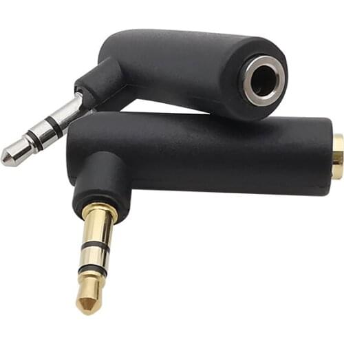 5Pcs 3.5mm Right Angle Female to 3.5mm 3Pole Male Stereo Plug Audio L Shape Jack Headphone Adapter Connector Extension Converter