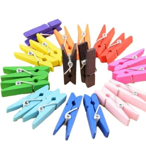 50Pcs/pack Hot Sale Mini Natural Wooden Clip Clothes Photo Paper Peg Pin Clothespin Craft Clips School Office Stationery