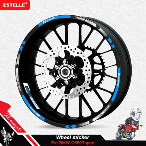 7 styles New Motorcycle 15 inch Wheel Decal Reflective Stickers Rim Stapes For BMW C650 Sport