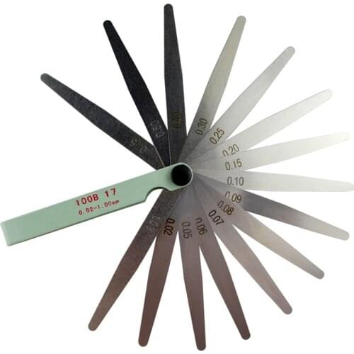 New Arrival 0.02 to 1mm 17 Blade Thickness Length 100mm/ 200mm/ 300mm Gap Metric Filler Feeler Gauge Measure Tool
