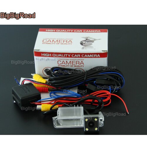 BigBigRoad Car Rear View Reverse parking Camera with power relay / filter For Volkswagen Polo Hatchback 2012--2016 waterproof