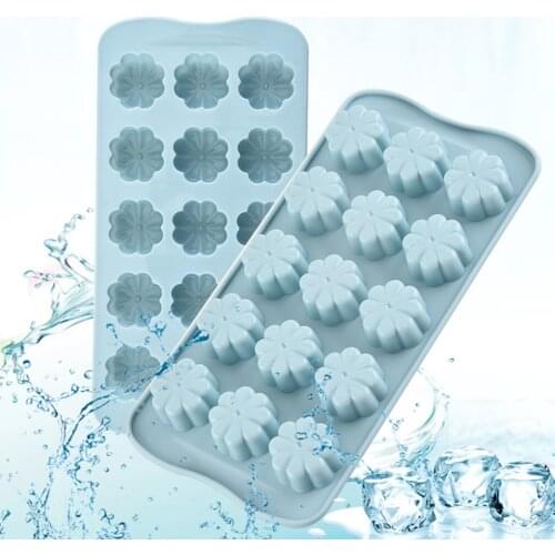 DIY Baking Mold Flower Pattern Ice Tray Soft Silicon Mould Pudding Jelly Cupcake Baking Accessories