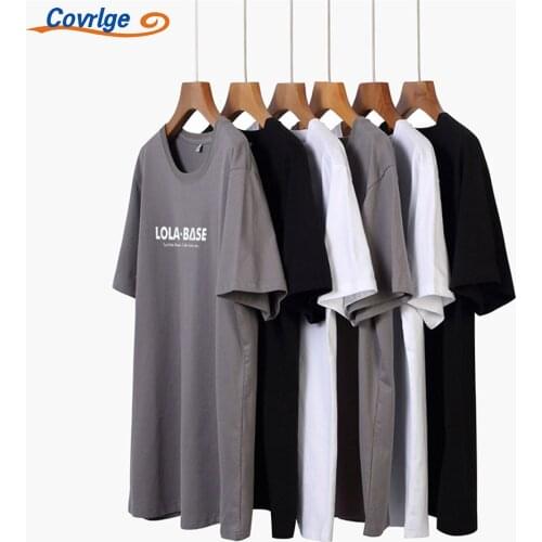 Covrlge Short-sleeved T-shirt Mens Letter Print Loose Trend Wild Casual Clothes Tide Brand Summer Cotton Couples Top MTS708