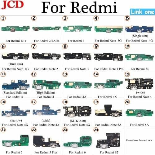 JCD For Redmi 4A 4X USB Power Charging Connector Plug Port Dock Flex Cable For Xiaomi For Redmi 1 2 3 3s 4 Note 4G Note 3/ 3 Pro