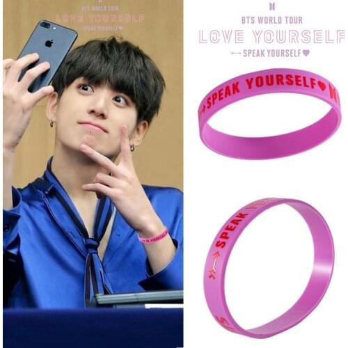 KPOP Bangtan Boys Tour With The Same Silicone Bracelet Tian SPEAK YOURSELF JK V JIMIN Peripheral New Korea Group Thank You Cards