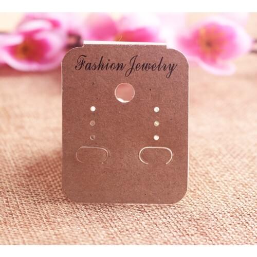 Kraft Jewelry Tag 200pcs 4*4.8cm PVC add Paper Jewelry Earring Packaging Display Card hanging Tags Customized LOGO