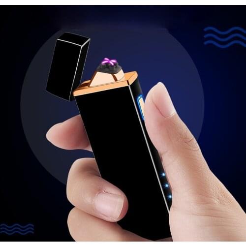 Creative Diagonal Spot Cigar Pipe Arc Lighter Personality Custom Charging USB Cigarette Lighter Briquets Et Accessoires Fumeurs