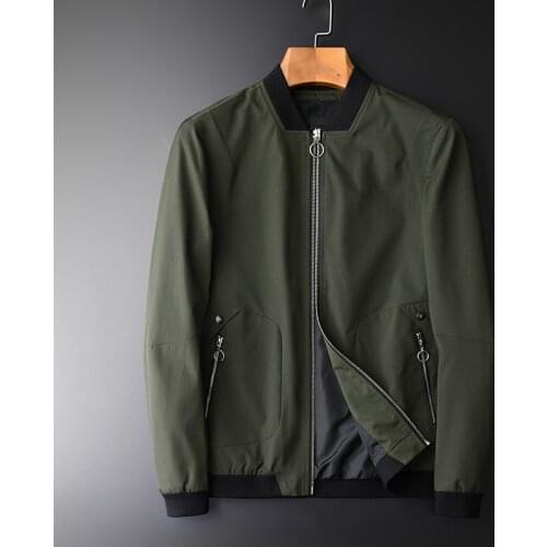 Spring Army Green New Arrival Stand Collar Slim Fit Mens Fashion Jackets Men Coat Plus Size M-4XL