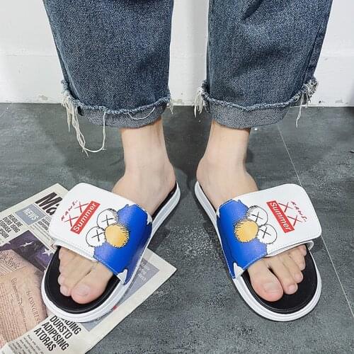 Summer Cartoon Mens And Womens Slippers Fashion Personality Trendy Indoor Home Non-slip Mens Casual Beach Shoes