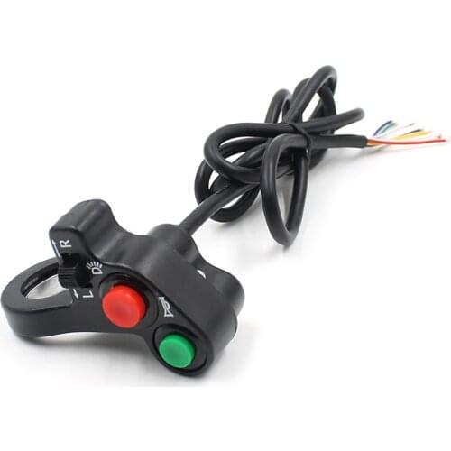 Multi-function Electric Bicycle Scooter Motorcycle Handlebar Offroad Horn Turn Signal On/Off Button Light Switch 12V Accessories