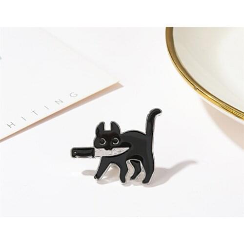 Cartoon Creative Black Cat Modeling Pop-Enamel Pin Lapel Badges Brooch Cute Animal Backpack Lapel Custom Badges Jewelry Gifts