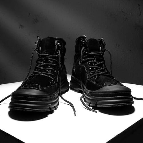 2020 mens leather boots winter comfortable warm shoes mens motorcycle mens ankle boots mens snow boots mens work boots