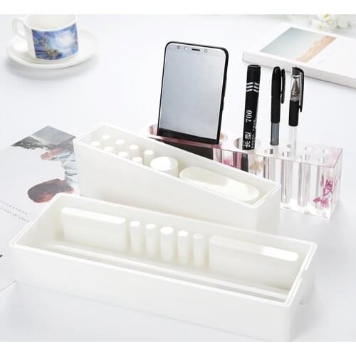Desk Storage Box Silicone Mold DIY Handmade Diy Pen Container Organizer Resin Mould Handmade Craft Casting Crystal Epoxy Molds