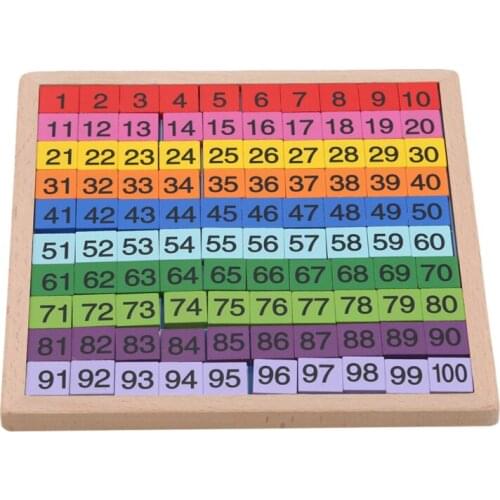 New Kids Wooden Math Toys Children Colorful Wood Block 1-100 Number Board Match Game Baby Mathematics Learning Educational Toys