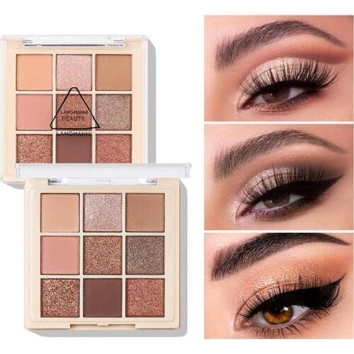 9 Color Matte Eyeshadow Palette Natural Warm Color Pearly Matte Earth Tones Non-flying Powder Long-lasting Eye Makeup Maquillage