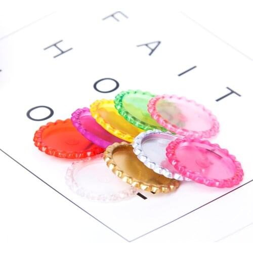 25mm Flat Decorative Plastic Craft Stickers Printed Hair Bows, DIY Pendants Craft ScraPbooks,5Yc2075