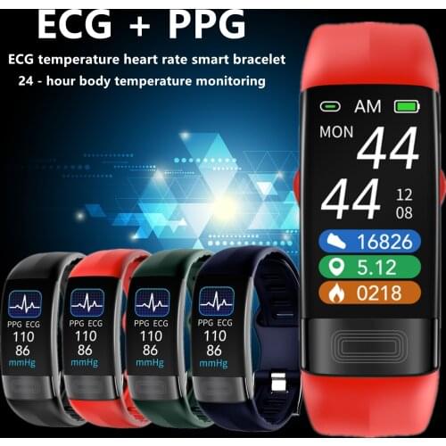 P11plus Blood Pressure Smartband Heart Rate Monitor PPG ECG Smart Bracelet Activity Fitness Tracker Measuring body temperature