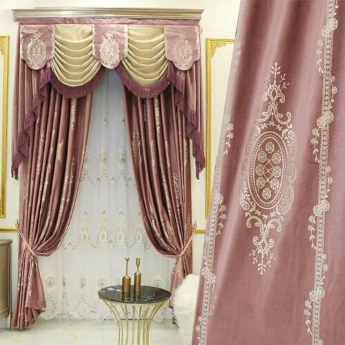 Warm European style gilded flannel luxurious living room bedroom curtain high grade French atmosphere bedroom shade curtain