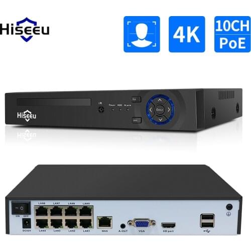 Hiseeu 4CH 8CH 4MP 5MP PoE NVR For POE IP Camera system Surveillance H.265 48V 802.3af ONVIF CCTV NVR XMEYE APP