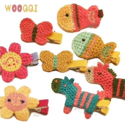Korean Jewelry Cute Hair Accessories Cartoon Childrens Handmade Hairpin Woven Pony Fabric Side Clip Baby Hair Accessories