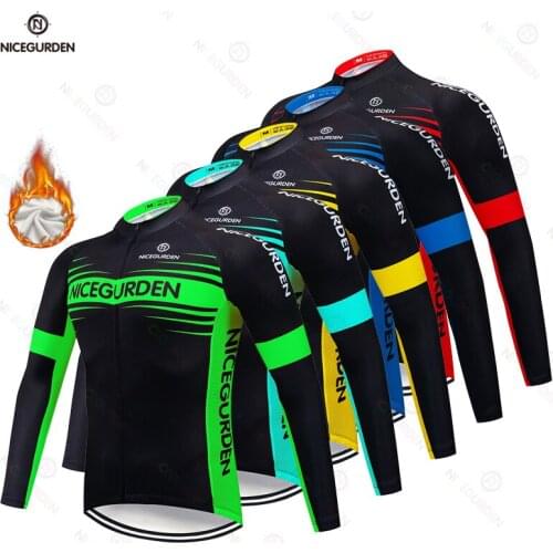 Winter windproof cycling jersey cycling team long-sleeved warm fleece sportswear racing professional cycling jersey sports men