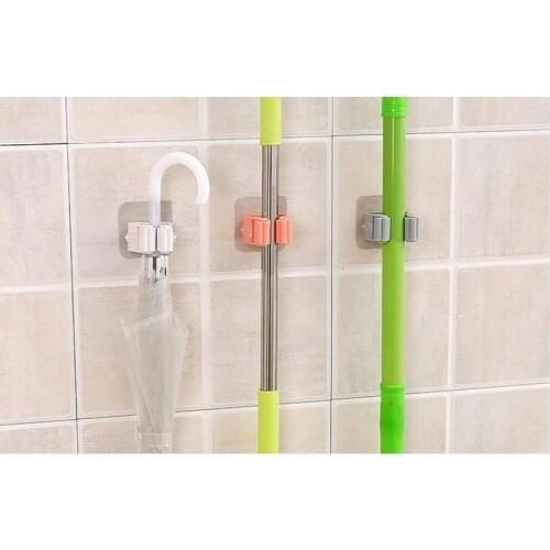 1PC Adhesive Multi-Purpose Hooks Wall Mounted Mop Organizer Holder Rack Broom Hanger Hook Kitchen bathroom Strong Hooks XB 146