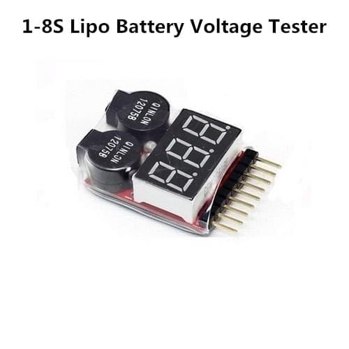 10pcs Digital 2 IN1 Low Buzzer Alarm/BB Alarm 1S-8S Lipo Li-on Fe RC Voltage Meter Monitor Tester for Helicopter Battery 35%Off