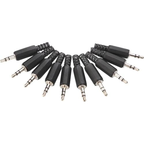 10pcs/lot 3.5mm Audio Male Plug Jack Plug Headphone Male Connector DIY Audio Headphone Cable Extension Connector Adapter