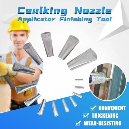 14PCS Caulking Nozzle Applicator Finishing Tool Stainless Steel Sprayer Head Glue Silicone Sealant Kitchen Bathroom Sink Joint