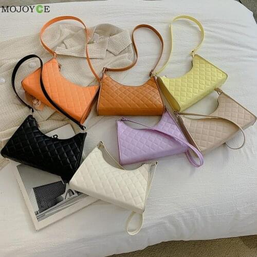 2021 New Luxurious Messenger Bag Women Casual Lattice PU Leather Pattern Shoulder Bag Ladies Retro Underarm Bags