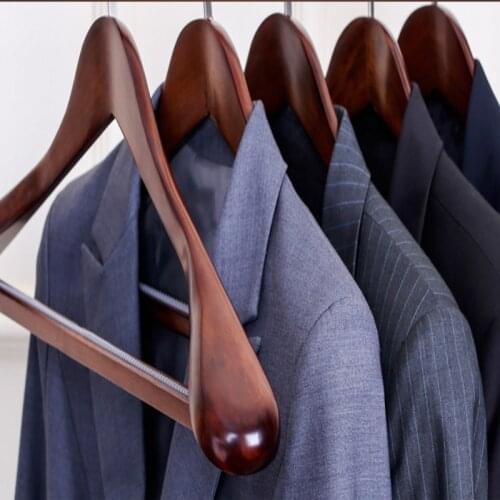 4pcs/lot 45-40cm men and womens solid wood hangers The suit broad-shouldered wooden hanger Non -trace hangers Non-slip