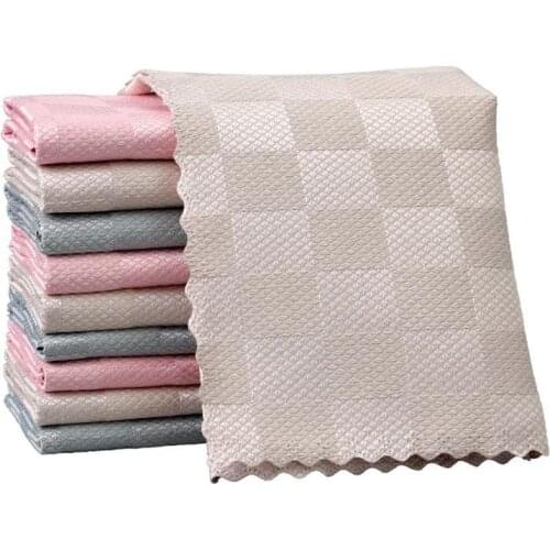 5 Pcs Household Cleaning Products Cloth Fish Scale Rag For Glass Clean As Soon As You Wipe It Kitchen Tools Microfiber For Glass