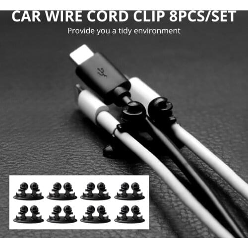 8pcs/set Mini Car Wire Cable Holder Charger Line Clasp Clamp Headphone/USB Cable Car Clip Automobile Interior Accessories