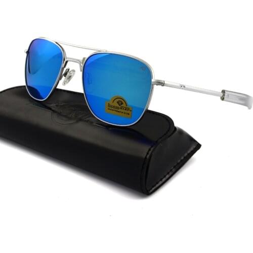 American Optical AO Sunglasses Men Air Force Pilot Aviation Sunglasses Colored Tempered Glass Sun Glasses Boutique Brand AO55-57