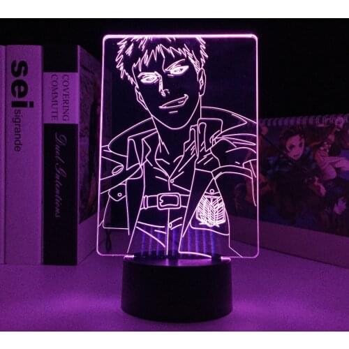 Anime 3d Lamp Attack on Titan Jean Kirstein Light for Bedroom Decoration Kids Gift Attack on Titan LED Night Light Jean Kirstein