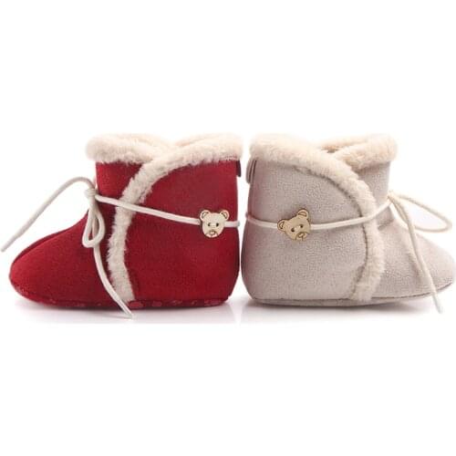 Newborn Baby Boots Shoes Boy Girl Plush Winter Toddler First Walkers Booties Soft Anti-slip Warm Crib Shoes